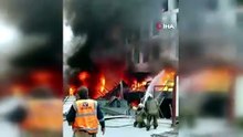 İstanbul'da okul inşaatında büyük yangın: Peş peşe patlamalar yaşandı!
