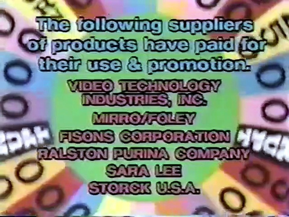 Wheel of Fortune closing credits, 11/17/89