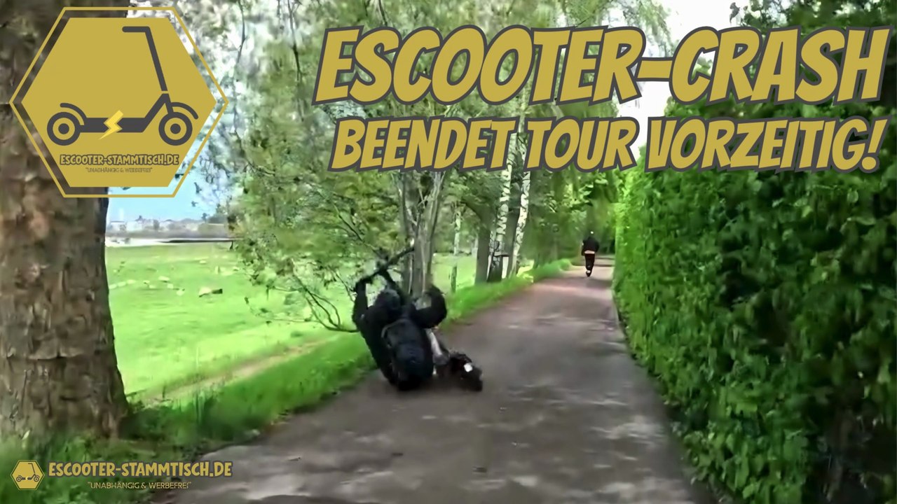 eScooter-Crash / eScooter-Unfall beendet Tour vorzeitig!