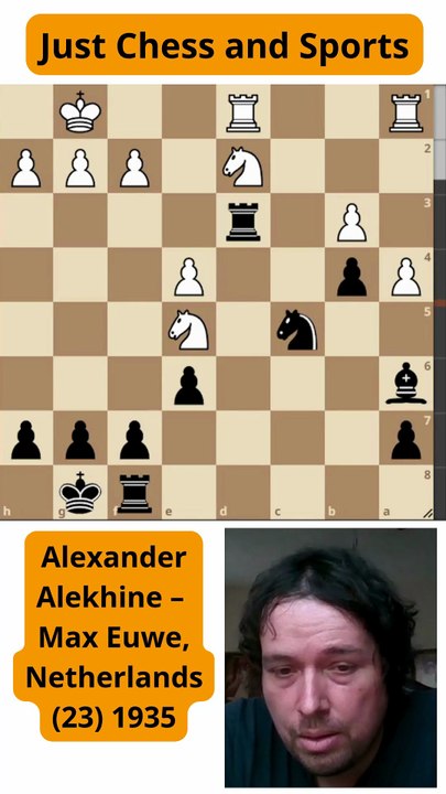 Max Euwe gana un peon en contra de Alekhine (1935)