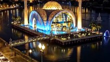 Night View of a Modern River Mosque🏗️🕌 | AI Timelapse #masjid #mosque #building