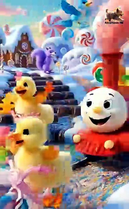 Cute duckling dancing drive funny cartoon video