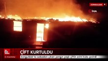 Zonguldak’ta sobadan çıkan yangın yaşlı çiftin evini küle çevirdi