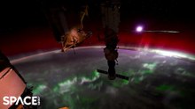 Moon Sets Into ‘Streams Of Red And Green Aurora’ From Amazing Time-Lapse From Space