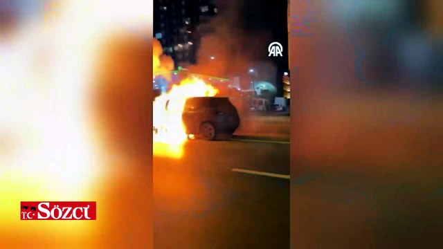 Avcılar'da seyir halindeki otomobilde çıkan yangın söndürüldü