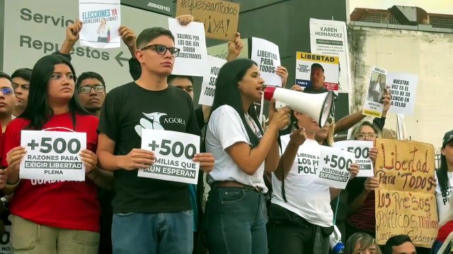 Venezolanos responden al llamado de Machado y exigen la liberación de los presos políticos