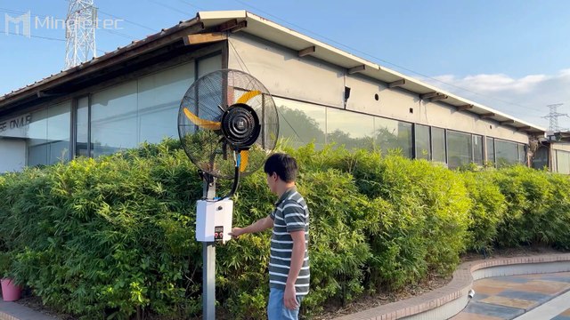 Mingletec high efficiency BLDC wall mount industrial mist fan #mingletec #BLDCfan #wallfan #industrialfan #mistfan #outdoor #factory #warehouse #manufacturer #fyp