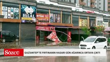 Gaziantep’te fırtınanın hasarı gün ağarınca ortaya çıktı