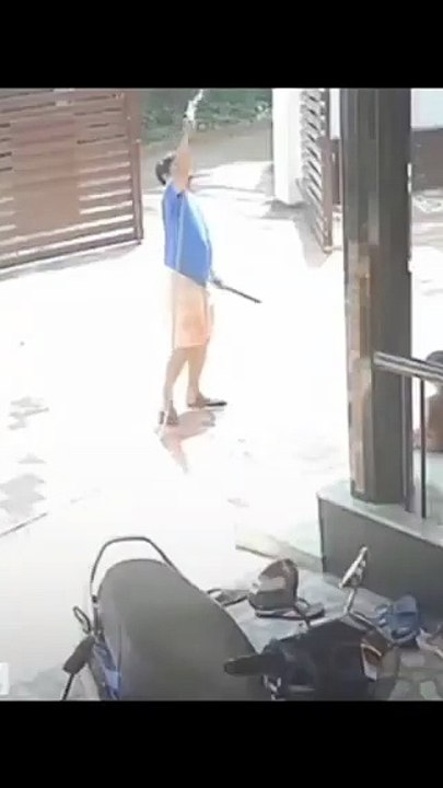 Brother’s lightning reflexes save sibling from roof fall 😳👏