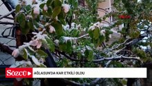Ağlasun'da kar etkili oldu