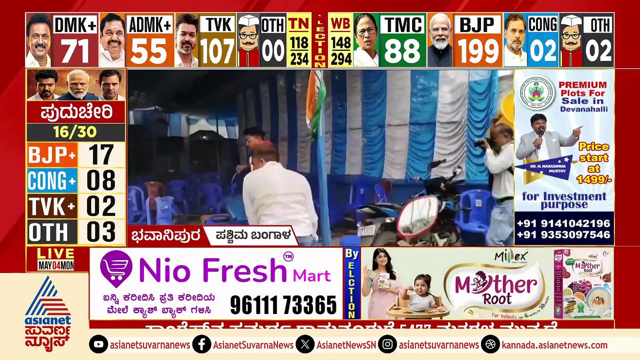 ಪಶ್ಚಿಮ ಬಂಗಾಳದಲ್ಲಿ ಟಿಎಂಸಿ ಕಾರ್ಯಕರ್ತರ ದಾಂದಲೆ: ಮತದಾನ ಕೇಂದ್ರದ ಮುಂದೆ ಹೈಡ್ರಾಮಾ