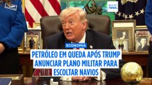 Petróleo em queda com promessa de Trump para ajudar navios a sair do Estreito de Ormuz
