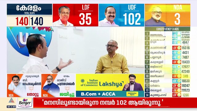 'മനസിലുണ്ടായിരുന്ന സംഖ്യ 102 തന്നെയായിരുന്നു'; വിജയ ഫോർമുല പറഞ്ഞ് VD സതീശൻ