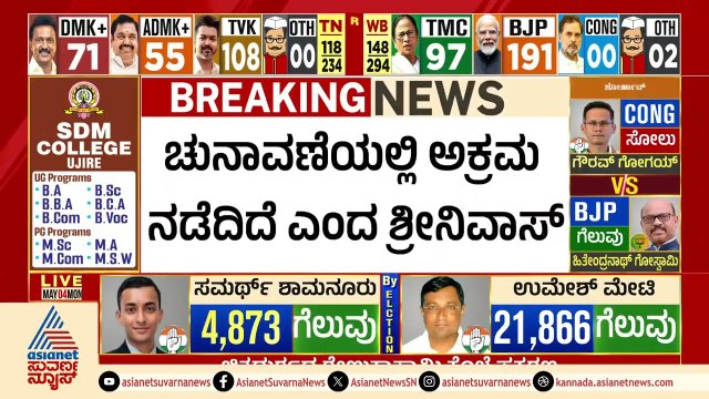 ಸ್ಟ್ರಾಂಗ್ ರೂಮ್ ಬೀಗ ಒಡೆದಿದ್ದಾರಾ? ದಾಸಕರಿಯಪ್ಪ ಗಂಭೀರ ಆರೋಪ! | Davanagere Election Results | Suvarna News