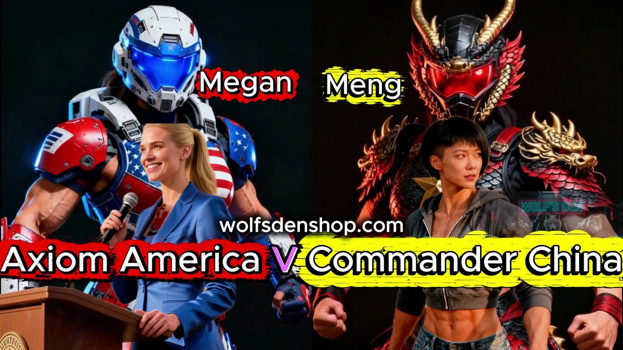 Cover #2  One Battle After Another. Starring Axiom America, Megan Kennedy VS Commander China, Meng Lao Tzu