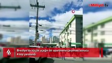 Brezilya'da uçak apartmana çarptı