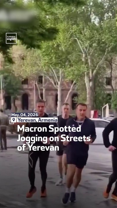 Macron Spotted Jogging on Streets of Yerevan
