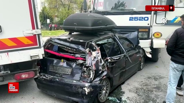 İstanbul Bağcılar'da freni boşalan kamyon 8 araca zarar verdi