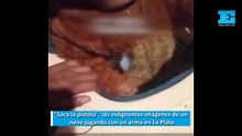 "Saca la pistola": las indignantes imágenes de un nene jugando con un arma en La Plata