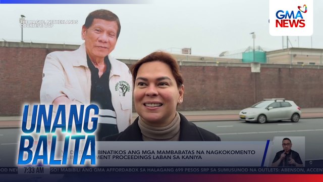 VP Duterte, binatikos ang mga mambabatas na nagkokomento sa impeachment proceedings laban sa kaniya | Unang Balita