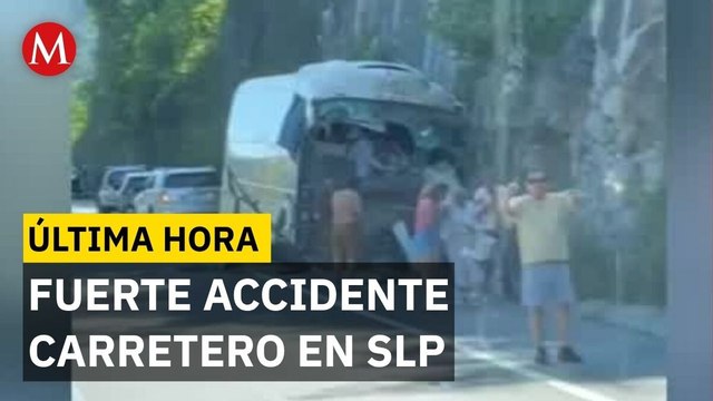 2 fallecidos y más de 10 heridos en brutal choque de autobús en SLP
