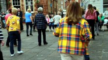 Line dancers who appeared in Minehead over the bank holiday weekend for an international appeal, filmed by George Ody.