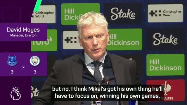 Moyes not expecting a thank you message from Arteta after Man City draw