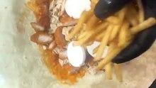 French Tacos Gratiné Chèvre & Miel Viande & Sauce Gruyère & Frites #BR3 #Tacos #Food #Foodies #Foodlover