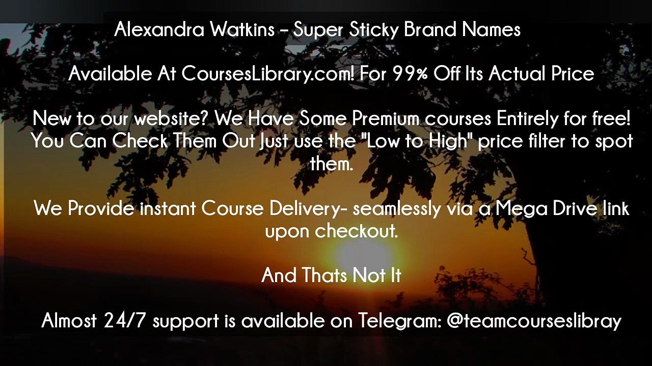 (Courseslibrary.com)Alexandra Watkins – Super Sticky Brand Names