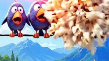 Talking Bird really ate his best friend 💀🍿 #cartoonhumor #talkingbirds