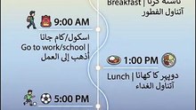 Arabic Made Easy – Daily Routine Timeline | روزمرہ معمولات