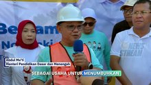 Mendikdasmen Abdul Mu’ti Senam Bersama Siswa di Kupang