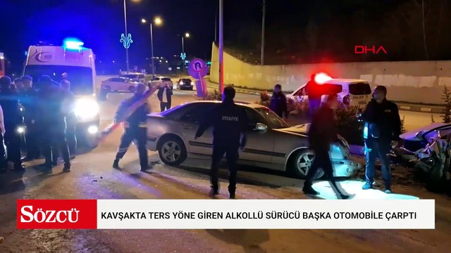 Kavşakta ters yöne giren alkollü sürücünün otomobili, başka otomobille çarpıştı: 6 yaralı
