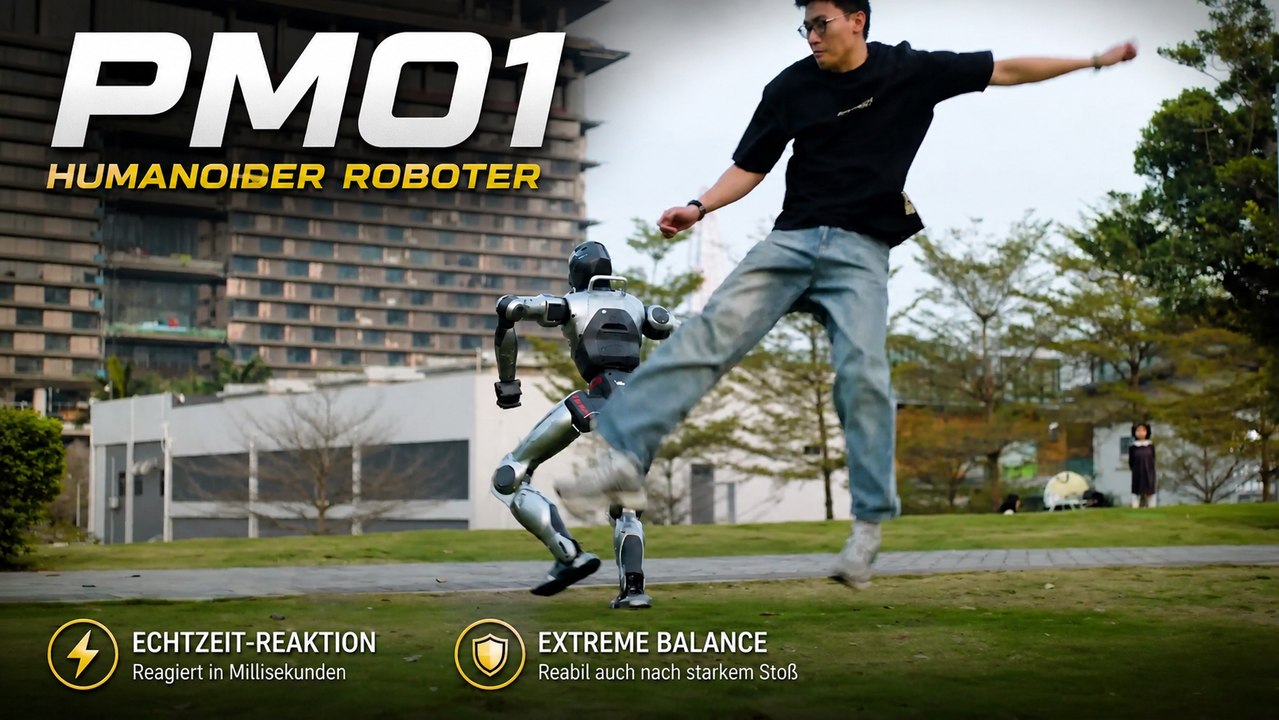 Humanoider Roboter PM01 demonstriert smarte Echtzeit-Stabilität