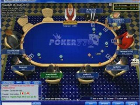 tournois Mon bluff sur poker777.fr