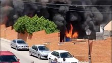 Derrumbe de varias viviendas unifamiliares tras un incendio en Morata de Tajuña