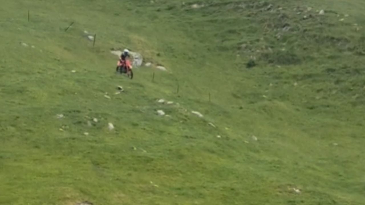 Bike Goes On Limiter After Boy Crashes Down Hill