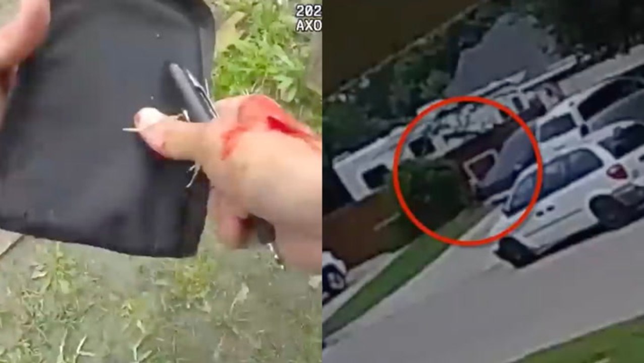 Officer shot in eye during Texas ambush risks own life to save woman