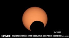 NASA's Perseverance Rover Captures Martian Moon Phobos Eclipse The Sun
