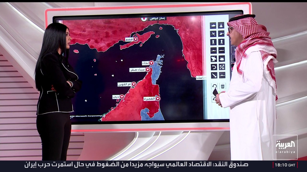خريطة المسار الأميركي لعبور السفن التجارية في مضيق هرمز