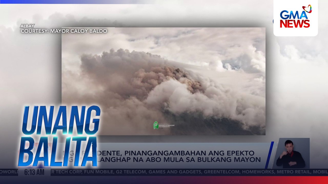 Mga residente, pinangangambahan ang epekto ng malalanghap na abo mula sa Bulkang Mayon | Unang Balita