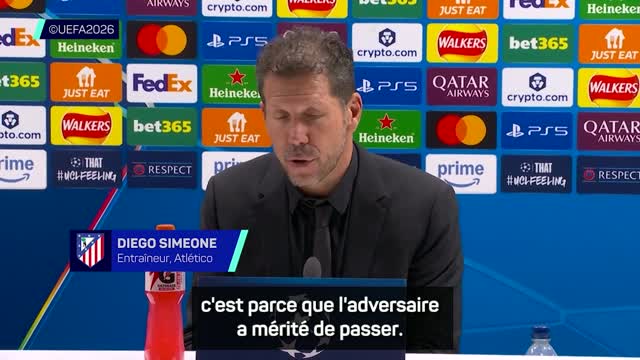 Atlético - Simeone : “Arsenal a mérité, je ressens de la paix car l’équipe a tout donné”