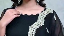 Black Shamoz Silk Maxi Suit with Embroidered Dupatta for Eid Wedding