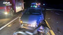 Grave acidente entre caminhão e três carros deixa homem ferido na BR-277 em Cascavel