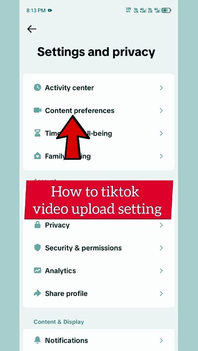How to tiktok video upload setting