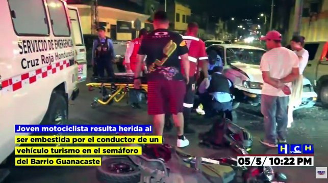 Motociclista resulta herida tras ser embestida en El Guanacaste
