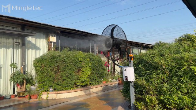 Mingletec BLDC industrial mist fan #Mingletec #bldc #industrialfan #wallfan #mistfan #factory #outdoor #manufacturer #fyp