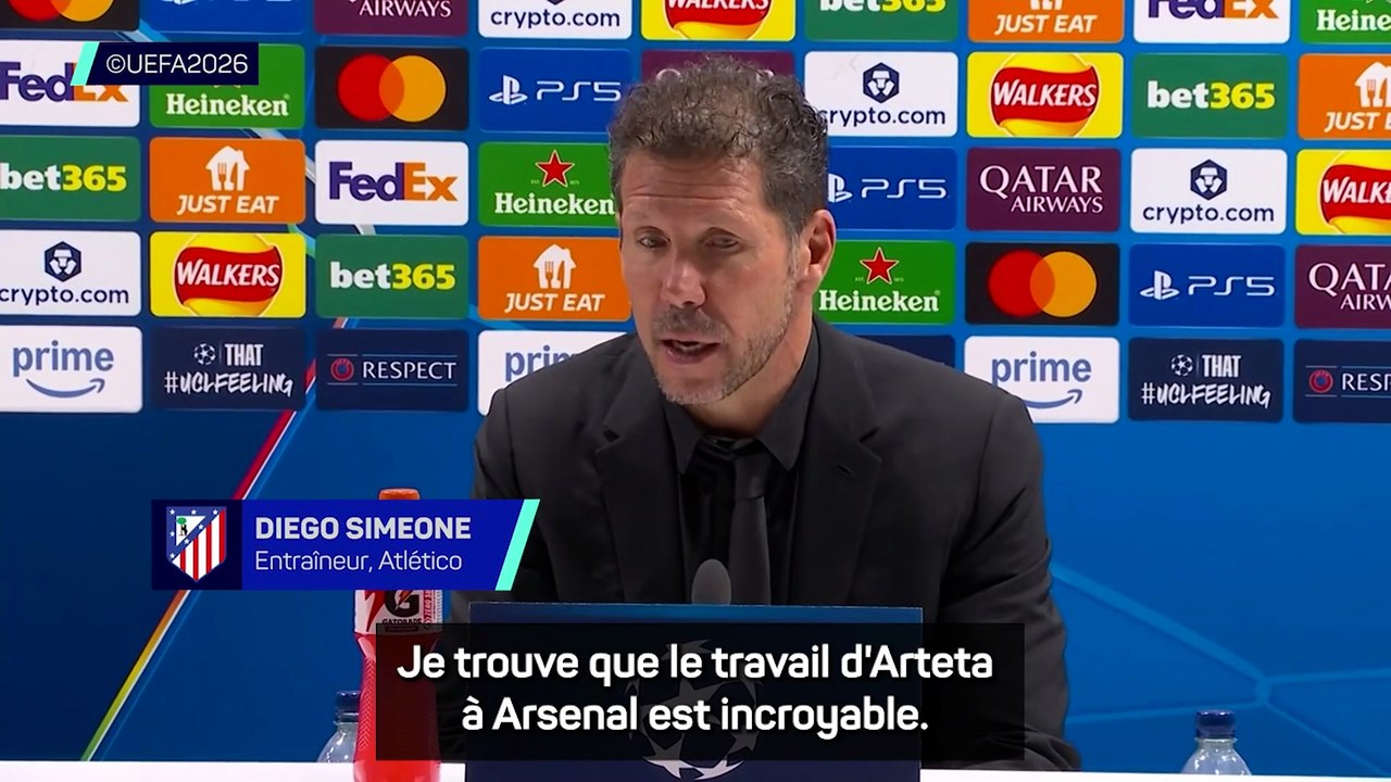 Simeone “très heureux” pour Arteta qui fait un travail “incroyable”