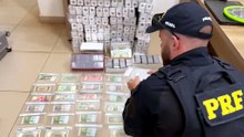 Tesouro: PRF apreende moedas e cédulas estrangeiras na BR-277 em Cascavel