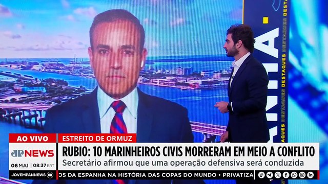 Rubio diz que 10 marinheiros civis morreram em meio a conflito no Estreito de Ormuz